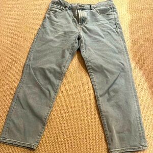 J Brand jeans solid light blue Rugby High Rise Crop Jean JB001144 Denim Pockets